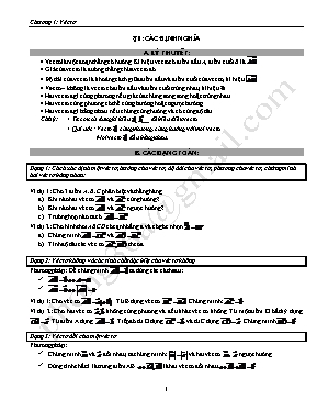Ôn tập Hình học 10 - Chương 1 Véc tơ